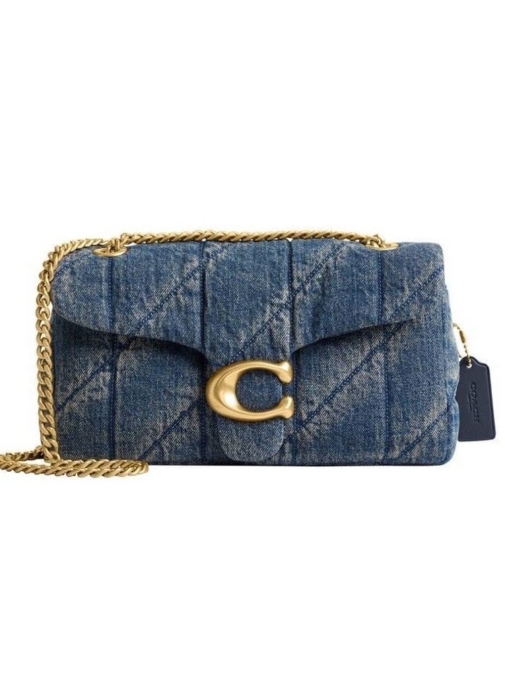 NWT 🌷Coach Tabby Quilted Denim Convertible Shoulder Bag 26 cm